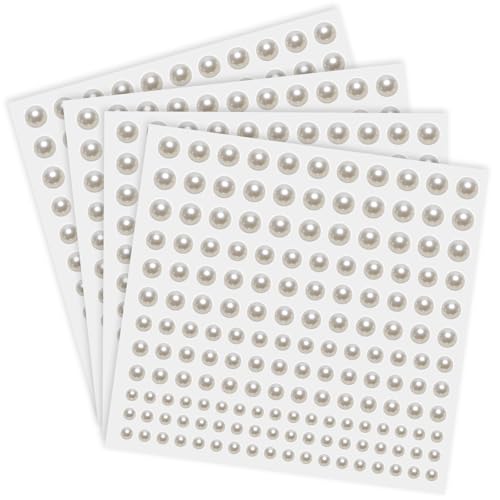 Selbstklebende Perlen für Haare 660 Stück Klebe Perlen Sticker zum Kleben Basteln Halbe Perle Selbstklebend für Handwerk 3mm 4mm 5mm 6mm von JMOOT