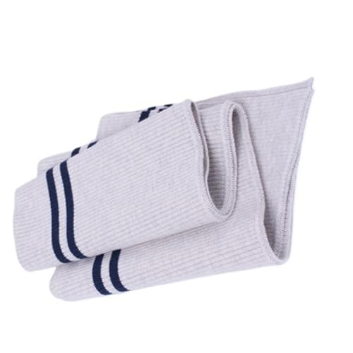 JMORCO Bündchen Big Rib 700 g/m² Baumwolle 15 x 80 cm Dicker Stretch-Streifen-Strickstoff for DIY-Nähen, Bund, Leistenbündchen, Halsband, Jacken(Rice Gray Navy) von JMORCO