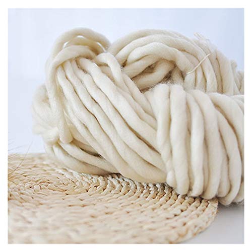 JMORCO Grobes Garn, Handstrickgarn, Decke, Hüte, super dick, grobes Garn, 250 g pro Los, grobes weiches Garn (Farbe: Hellbeige) von JMORCO