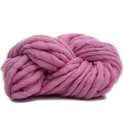 JMORCO Grobes Garn, Handstrickgarn, Decke, Hüte, super dick, grobes Garn, 250 g pro Los, grobes weiches Garn (Farbe: Lotusrosa) von JMORCO