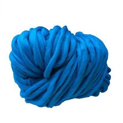 JMORCO Grobes Garn, Handstrickgarn, Decke, Hüte, super dick, grobes Garn, 250 g pro Los, grobes weiches Garn (Farbe: Pfauenblau) von JMORCO