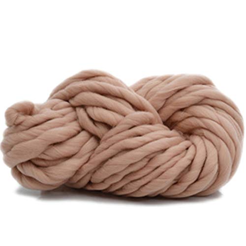 JMORCO Grobes Garn, Handstrickgarn, Decke, Hüte, super dick, grobes Garn, 250 g pro Los, klobiges, weiches Garn (Farbe: Kamel) von JMORCO