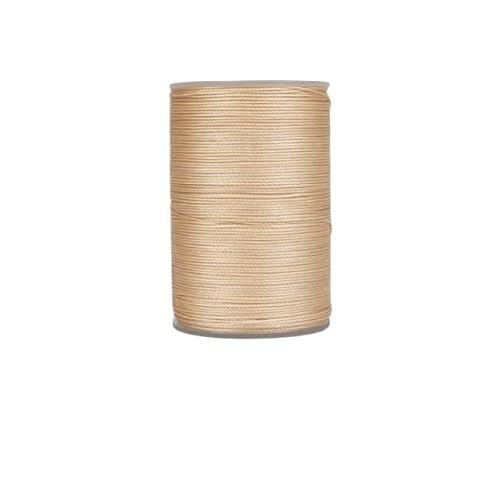 JMORCO Lederband 0,35–0,45–0,55–0,65 mm, 63 Farben, Polyester, gewachste Linie, Lederhandwerk, Nähgarn, Kordel, rundes Leder-Nähgarn, DIY(SJ005 - Light beige,0.35 mm) von JMORCO