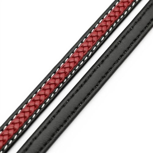 JMORCO Lederband 2 Meter 8 x 4 mm flaches geflochtenes PU-Lederarmband, Kunstlederschnur, Schnur, Seil, DIY-Tasche, Halskette, Armbandherstellung.(Black Wine red) von JMORCO