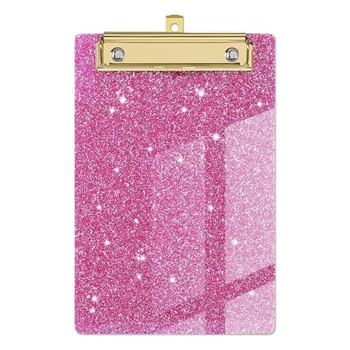 Klemmbrett Papier-Organizer, Schreib-Klemmbrett mit flachem, goldfarbenem Clip, Menüordner, Flash-Memo-Zwischenablage, Dateiordner(Pink) von JMORCO