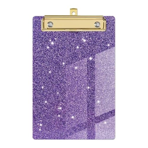 Klemmbrett Papier-Organizer, Schreib-Klemmbrett mit flachem, goldfarbenem Clip, Menüordner, Flash-Memo-Zwischenablage, Dateiordner(Purple) von JMORCO