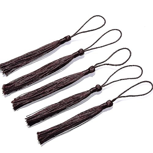 Quaste Für Lesezeichen 10/20/30 Stück Quasten Lesezeichen Fransenpinsel Basteln Soft Craft Mini-Quasten mit Schlaufen for DIY handgemachtes Schmuckherstellungszubehör(8,10pcs) von JMORCO