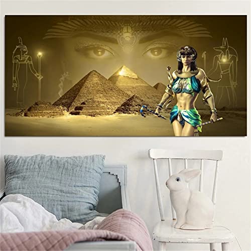 DIY Diamant Gemälde Malen Nach Zahlen Kit Ägyptische Pyramidenkönigin 40x80cm Diamond Painting Bilder, Groß 5D Diamant Painting Kit, Vollbohrer Kristall Stickerei Mosaik Gemälde für Wand Dekoration von JMUNG