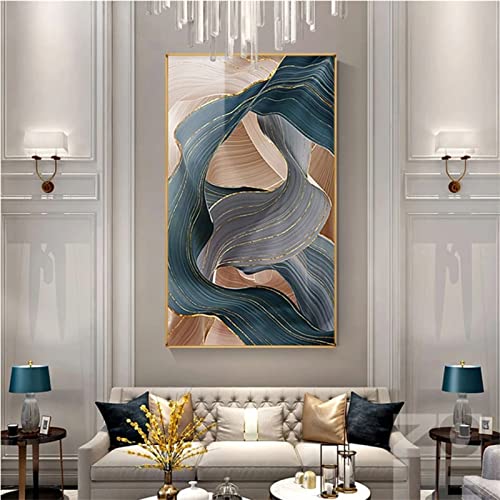 JMUNG 5D Diamond Painting Full Set Abstraktes Goldband 50x100cm Großformat DIY Malen nach Zahlen Diamant Malerei Kit DIY Kreuzstich Diamant Gemälde Stickerei Diamant Painting Bilder Kunst Handwerk von JMUNG