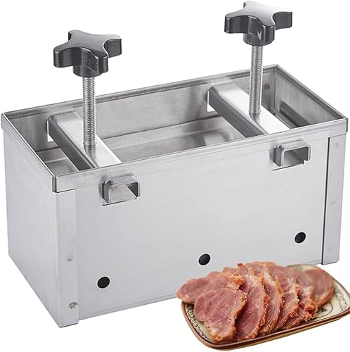 JNHWFDB Schinkenpresse, Fleischpresse aus Edelstahl, Schinkenpresse + Doppelschnecken-Druckbeaufschlagungsgerät, Beef Patty Maker für gefüllte Burger zum Grillen (Größe: 2 kg) von JNHWFDB