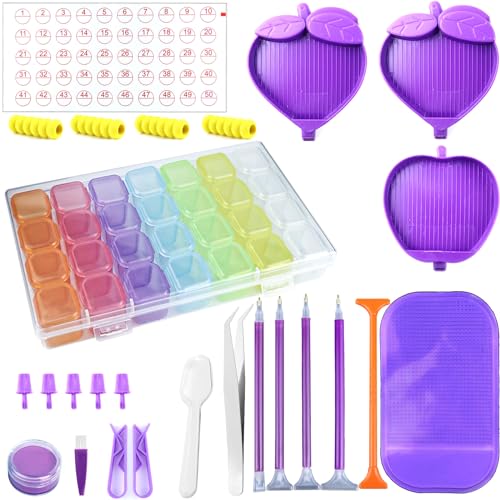 JNWYH 21 Stück Diamond Painting Zubehör, Plastik Diamond Painting Set für Anfänger und Amateur, DIY 5D Diamant Painting, Craft, Nail Art und Kreuz Stitch von JNWYH