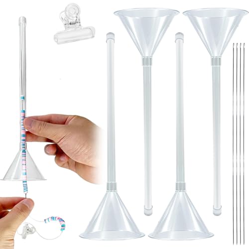 JOAASU 4 Stück Beading Funnel Needles, Perlentrichter, Schmuckperlentrichter, Perlennadel, Bead Nadeln, Perlen Nadeln, Bracelet Making Kit, Perlenwerkzeug Set, für Perlenweben & Schmuckherstellung von JOAASU