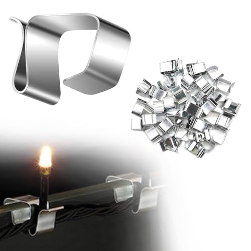 JOAASU Dachrinnenhaken für Lichterketten, 120 Stück Edelstahl Weihnachtslicht Clips, Lichterkette Befestigung, Mini Dachrinnenhalter, Lichterkette Klammern 17mm*14mm, für Weihnachten Deko und Garten von JOAASU