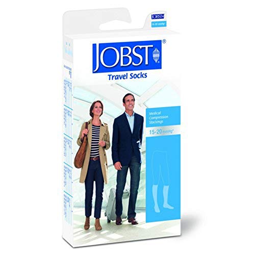 JOBST Travel Reisestrümpfe für Damen und Herren - hilft, Reisethrombosen vorzubeugen - weich, atmungsaktiv dank 33% Baumwollanteil, Beige, Size 2 von JOBST