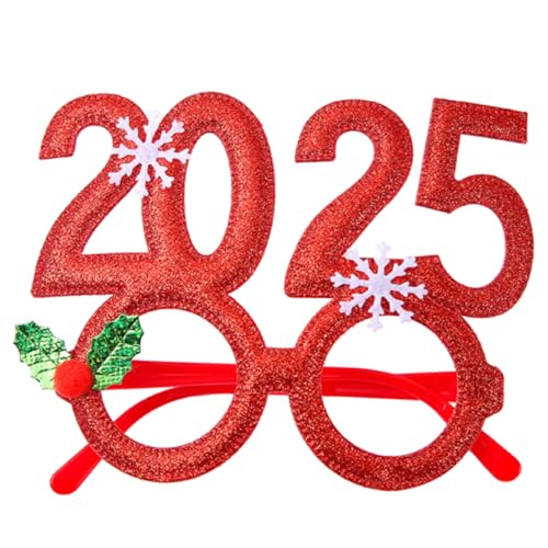 JOERBABU 2025 Weihnachtsbrille Urlaub Brillen Rahmen Weihnachten Kostüm Brille 2025 Neujahr Party Brille von JOERBABU