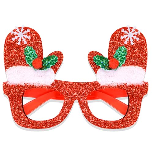 JOERBABU Weihnachtsbrillenrahmen, Weihnachtsbrille, Kostüm, kreative Brille, Schneemänner, Party-Zubehör von JOERBABU