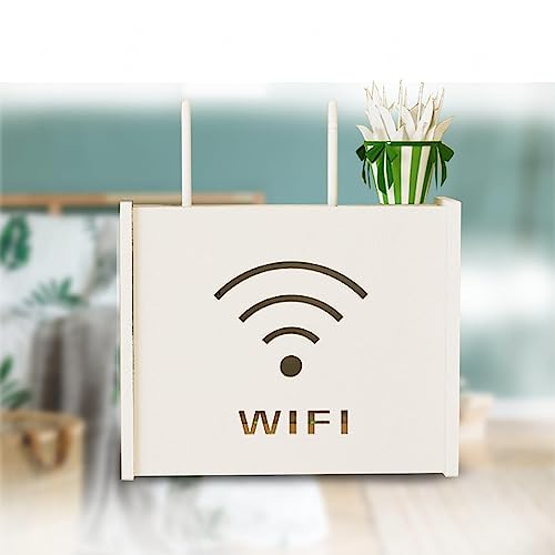 JOEUQK Aufbewahrungsbox für Router, Weiß, WiFi-Router-Aufbewahrungsbox, WiFi-Router-Regal, Wandhalterung, Aufbewahrungsbox, A24 x 8,5 x 20 cm von JOEUQK