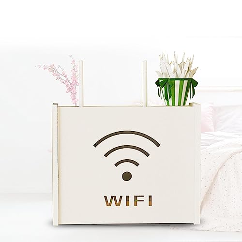 JOEUQK Router Shelves Storage Box Wireless WiFi Router Storage Box Wireless Router Rack Storage Box Wall Mount,A24x8.5x20cm von JOEUQK