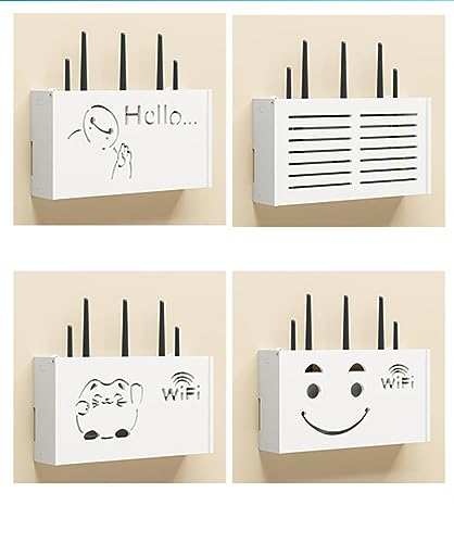 JOEUQK Schwimmendes WiFi-Router-Regal, WiFi-Router-Halterung, Wandbehang, kabelloser Router, Aufbewahrungsbox, Wandhalterung, C-22 x 20 x 8,5 cm von JOEUQK