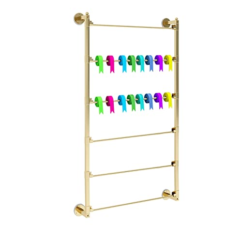 JOEUQK Spulenhalter für Band schwarz/Gold/weiß, Wand-Handwerk Nähgarn Organisationsständer mit abnehmbarer Stange, kommerzielles Geschenkpapier Display Kleiderschrank Schal Regal von JOEUQK