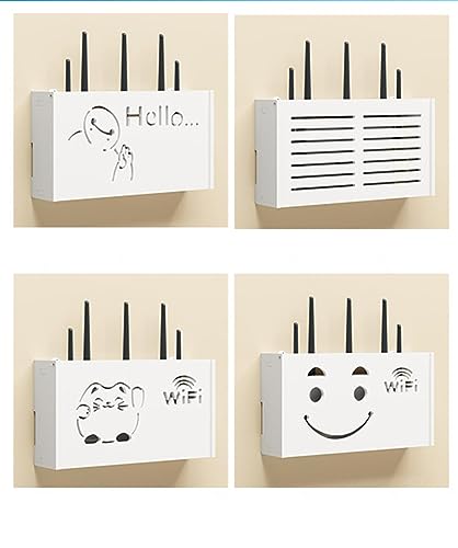 JOEUQK WLAN-Router Aufbewahrungsbox großes Holz WLAN-Router Aufbewahrungsbox Drahtlose Router Regalhalterung, C-22 x 20 x 8,5 cm von JOEUQK