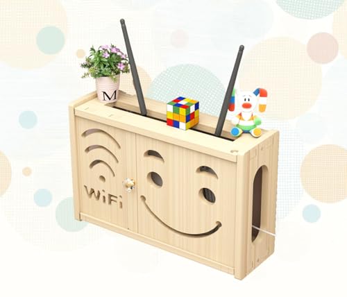 JOEUQK WiFi-Regalbox, Router-Regal, WiFi-Router-Regal, Aufbewahrungsbox, Wand-Aufbewahrungsbox, A-36 x 24 cm von JOEUQK