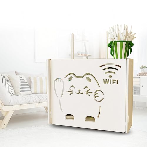 JOEUQK WiFi Sign Router Box Wireless WiFi Router Shelf Storage Box WiFi Router Hider Box Wireless Router Sort Hider,B24x8,5x20cm von JOEUQK