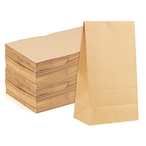 JOIKIT 100 Stück 32 x 18 x 11 cm große braune Papiertüten, Kraftpapier Sandwich Tüten, Papier Lebensmittelbeutel für Geburtstagsparty, Hochzeit von JOIKIT