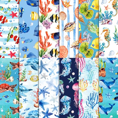 24 Stück "Under the Sea Scrapbook Paper Pads, Fish Double Sided Craft Decorative Paper for DIY Craft Art Card Making, Scrapbook Album Decorating von JOINFANXIN