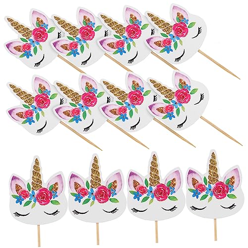 36 Stück Einhorn Kucheneinsätze Geburtstagskuchendekorationen Cupcake Picks Hochzeit Geburtstagsaufsätze Für Kuchen Kuchen Desserts Dekorationen Dessertpapieraufsätze JOINPAYA von JOINPAYA