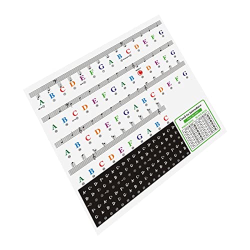 JOINPAYA 1 Blatt Aufkleber für Klavier Etikett Klavieraufkleber Vinyl Alphabet piano noten aufkleber piano sticker buchstaben aufkleber Klavier-Aufkleber klavier tastatur aufkleber Colorful von JOINPAYA