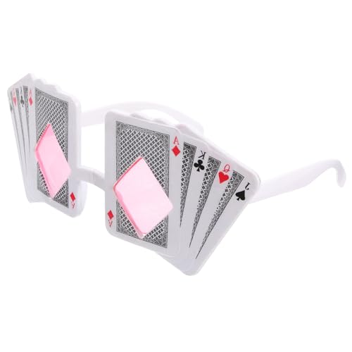 JOINPAYA 1 Lustige Brille Kartenspielen Partybrille Foto Requisiten Partyzubehör Poker-Party-Sonnenbrille Partybrille Für Erwachsene Pokerkarten-Brille Brillenstütze Plastik von JOINPAYA