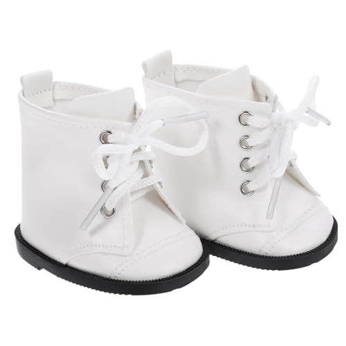 JOINPAYA 1 Paar Puppenstiefel puppenkleidung Puppen Kleidung Puppenmodellierung doll Accessories Puppen Klamotten Miniaturpuppenschuhe Puppe Schuhe Dekor Mini-Schuh-Dekor Weiß von JOINPAYA