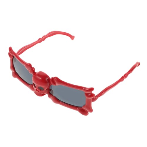 JOINPAYA 1 Paar -Sonnenbrille Kostümbrille Brille Foto-Requisite dekorative Partygläser Lustige Brille Totenkopfbrille lustige Partybrille Partygläser aus Kunststoff Plastik rot von JOINPAYA