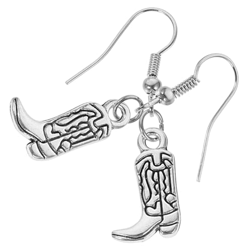 JOINPAYA 1 Paar Weiblicher Ohrschmuck Cowgirl-outfits Für Frauen Lustig Cowboyhüte Haken Cowgirl Kostümschmuck Cowgirl-stiefel Cowgirl-ohrringe Disco-cowgirl Kostümschmuck Legierung Silver von JOINPAYA