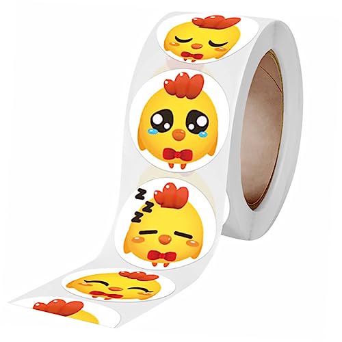 JOINPAYA 1 Rolle 500 Stück Etikettenaufkleber belohnung Cute Sticker Behandlungstaschenaufkleber Ostergeschenk für gelbe Osterküken-Aufkleber Kindergeschenk Papier Yellow von JOINPAYA