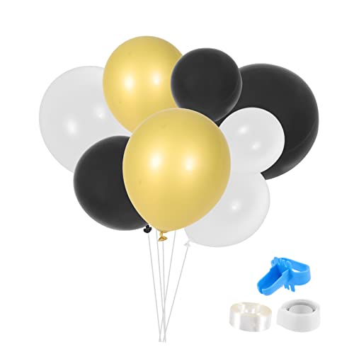 JOINPAYA 1 Satz Ballonanzug Hochzeitsdekorationen für die Zeremonie runde Luftballons Hochzeitsgirlande Goldrand schwarze und goldene Luftballons Schwarz-goldener Ballonbogen Emulsion von JOINPAYA