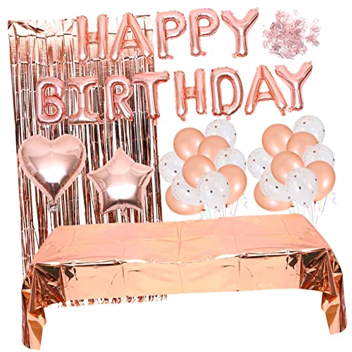 JOINPAYA 1 Satz Dekorationen Für Ballonpartys Alles Zum Geburtstagsgeschenke Dekorative Luftballons Zum Geburtstag Stern Folienballons Geschenkband Zum Geburtstag Rose Gold Papier von JOINPAYA