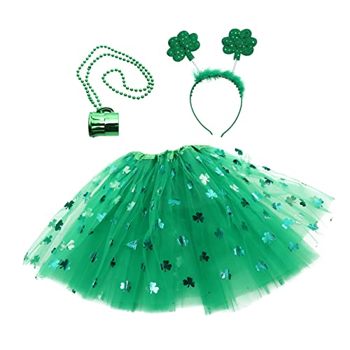 JOINPAYA 1 Satz Irisches Stirnband st. Patrick Shamrock-Kleid Patrick bedruckter Rock st patricks day haarschmuck st patricks day bekleidung st. Patrick's Day Accessoire Patrick Tutu-Rock von JOINPAYA