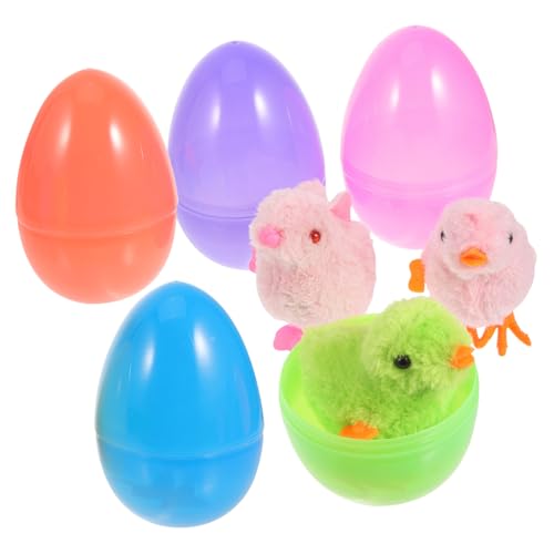 JOINPAYA 1 Satz Kaninchen-Huhn-Gacha spielzeug für kinder kinderspielzeug geldgeschenke zu ostern soft toy Eierspielzeug befüllbares Ei gefüllte Ostereier Hähnchen-Aufziehspielzeug Plastik von JOINPAYA