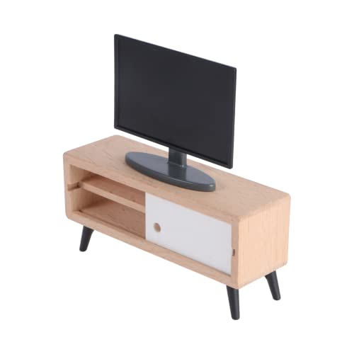 JOINPAYA 1 Satz Mini-tv Miniatur-szenenmöbel Zubehör Möbel Und Accessoires Puppenhausschmuck Selber Machen Heimdekoration Puppenstubenmöbel Puppenmöbel Kommode Fernsehen Holz von JOINPAYA