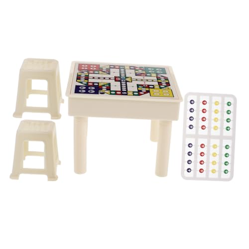 JOINPAYA 1 Satz Miniaturschach Schreibtischstuhl Puppenstubentisch Und Stühle Fliegendes Schach Für Erwachsene Flugschach Magnetisches Zeichenbrett Mini-puppenhausmöbel Ludo Plastik von JOINPAYA