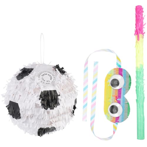 JOINPAYA 1 Satz Piñata fußball pinata komfetti partyspiele suessigkeiten süsswaren candies zappeln Geburtstagsdekorationen Partydekorationen Party-Pinata- Pinata-Stick für Party Papier von JOINPAYA