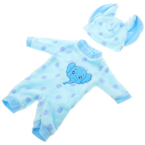 JOINPAYA 1 Satz Puppen-Einteiler-Pyjama Kleidung Für Wiedergeborene Babypuppen Puppe Dekoration Schlafanzug Puppenkleidung Zubehör Für Mädchenpuppen Zartes Puppendekor Plüsch Sky-Blue von JOINPAYA