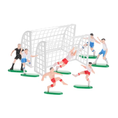 JOINPAYA 1 Satz Puppenhaus-Fußball-Set Fußballfiguren Fußballtor Fußballfans Fußballfeld-Diorama fußballparty Fußball-Kuchendekorationen für Jungen Dekoration für Fußballtische Plastik von JOINPAYA