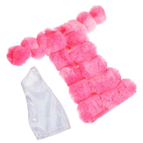 JOINPAYA 1 Satz Puppenkleidungszubehör Outfits Pyjama Puppen Kleidung Puppen Klamotten Toy Set Puppenoutfit dekorative Miniaturweste austauschbarer Puppenmantel Plüsch Rosa von JOINPAYA