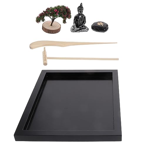 JOINPAYA 1 Satz Schreibtischschmuck Büro-Schreibtischdekorationen Zen-Dekorationen für Zuhause artware bürodeko büro Dekoration Zen-Garten für den Schreibtisch Zen-Garten-Set hölzern von JOINPAYA