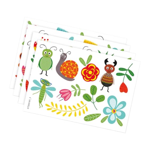 JOINPAYA 1 Satz Wandtattoo Insekten Sommerdeko Wandaufkleber Für Kinder Wandtattoos Tierische Tapete Botanisches Pflanzentapete Retro- Wandaufkleber Mit Tieren Colorful Pvc von JOINPAYA