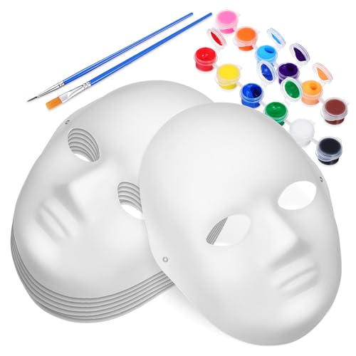 JOINPAYA 1 Set Diy-Vollgesichtsmaske Bemalbare Papiermaske Mache-Masken Weiße Diy-Maske Maskerade-Maske Mardi-Gras-Maske Drama-Maske Für Tanz Cosplay Party Kostüm von JOINPAYA