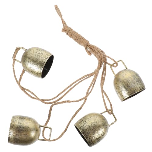 JOINPAYA 1 Set Kuhglocke Vintage Glocken Handglocken Kühe Glücksbringer Hängeglocken Kuhglocken Glocken Im Rustikalen Stil Rustikale Handgefertigte Glocken Glocke An Juteseil von JOINPAYA